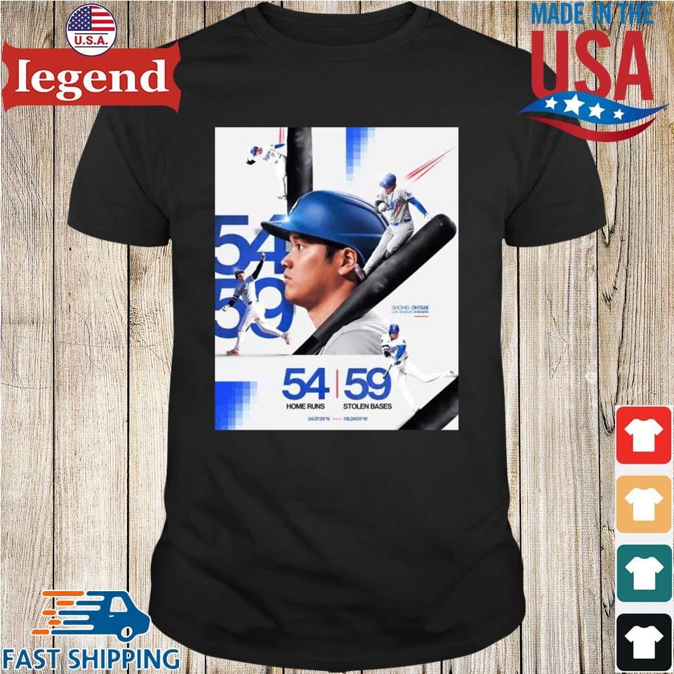 Shohei Ohtani Los Angeles Dodgers MLB 54 Home Runs 59 Stolen Bases Poster Shirt