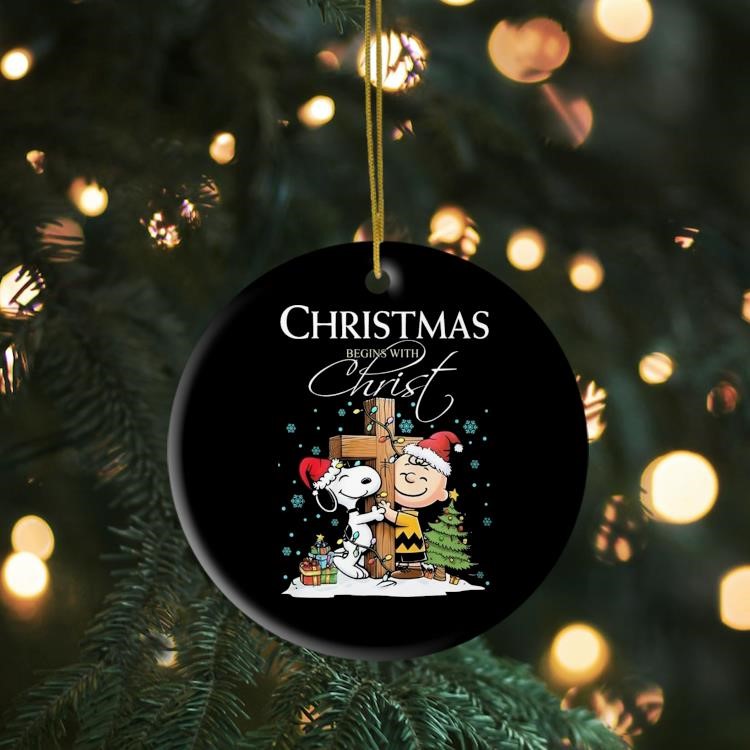 Snoopy And Charlie Brown Christmas Begins With Christ 2024 Ornament