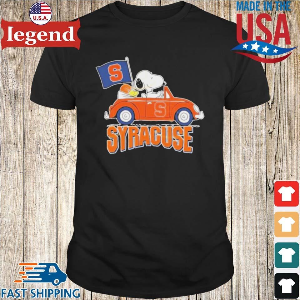 Snoopy And Woodstock Driving Car X Syracuse Orange Basketball Shirt