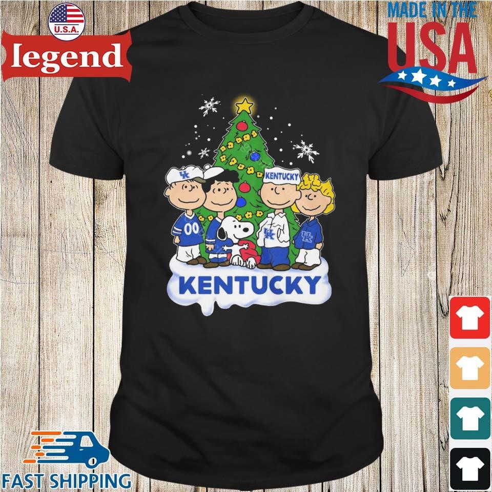 Snoopy Friends Kentucky Basketball Christmas Tree 2024 Sweater