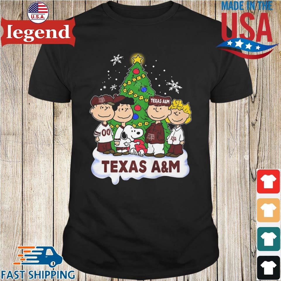 Snoopy Friends Texas A&M Aggies Christmas Tree 2024 Sweater