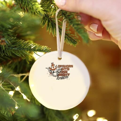 Texas Longhorns Lights Shine Bright Christmas Mascot Ornament