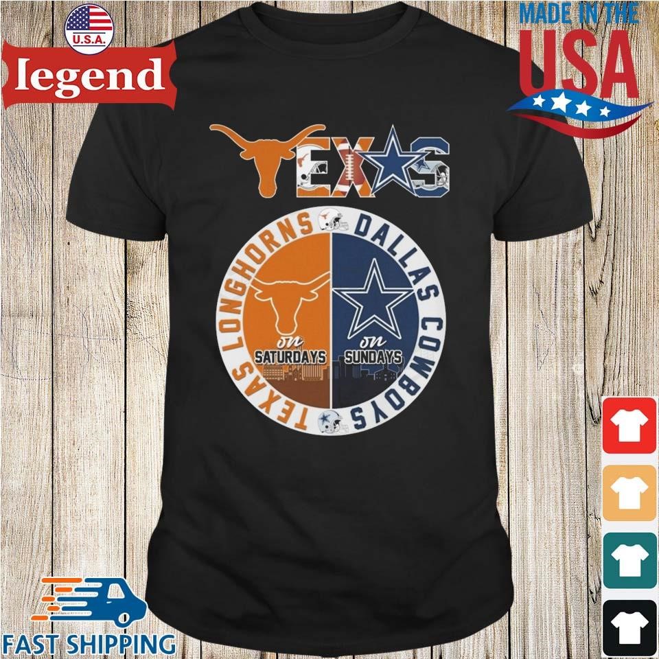 Texas Longhorns On Saturday x Dallas Cowboys On Sunday Logo 2024 Shirt