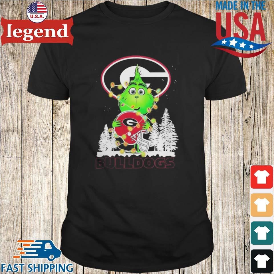 The Baby Grinch Hug Georgia Bulldogs Helmet Christmas 2024 Sweater