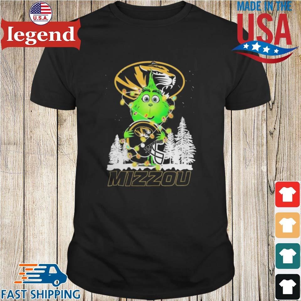 The Baby Grinch Hug Missouri Tigers Helmet Christmas 2024 Sweater