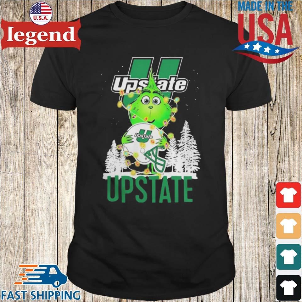 The Baby Grinch Hug USC Upstate Helmet Christmas 2024 Sweater