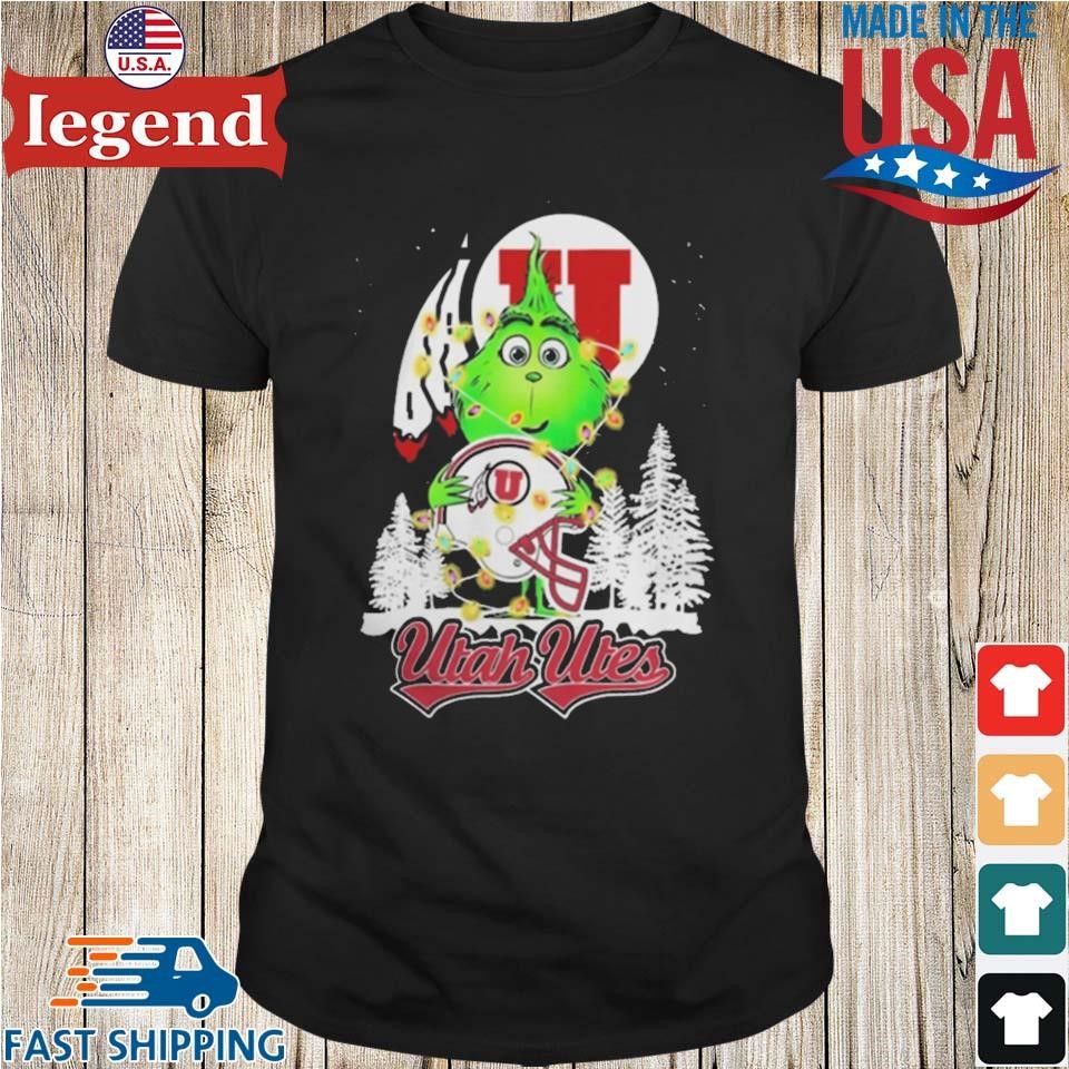 The Baby Grinch Hug Utah Utes Helmet Christmas 2024 Sweater