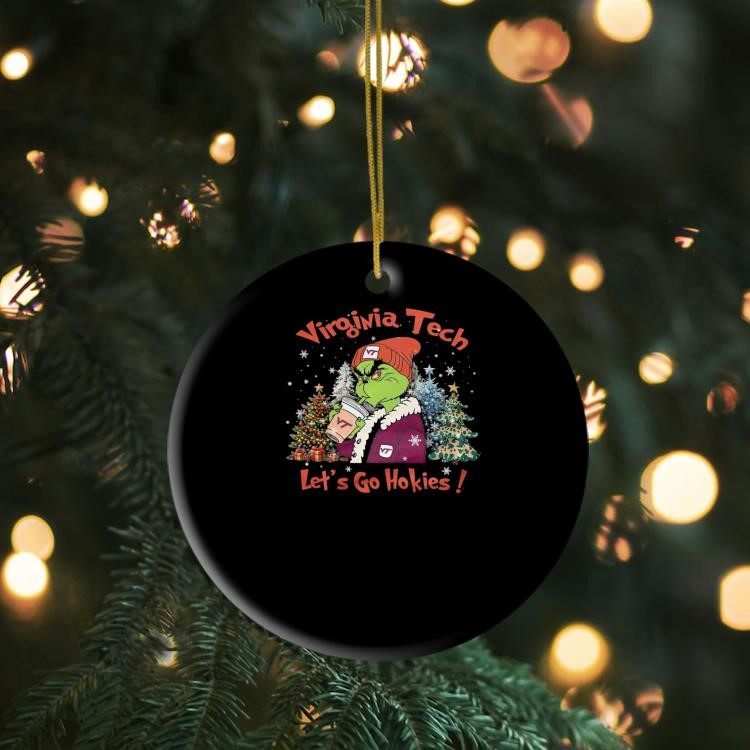 The Grinch Virginia Tech Let's Go Hokies Christmas 2024 Ornament