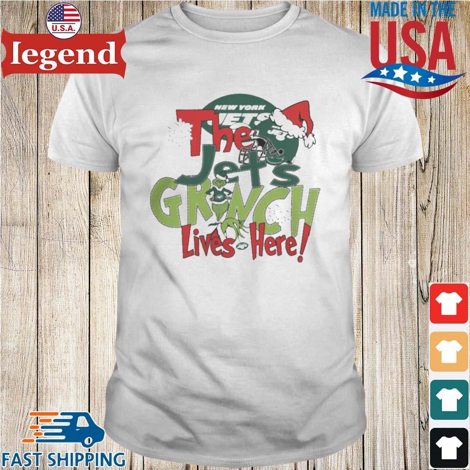 The Jets Grinch Lives Here Christmas Sweater