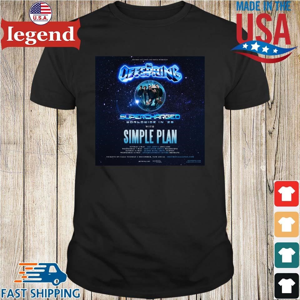 The Offspring Supercharged Worldwide In 25 With Simple Plan Australia Tour Shirt