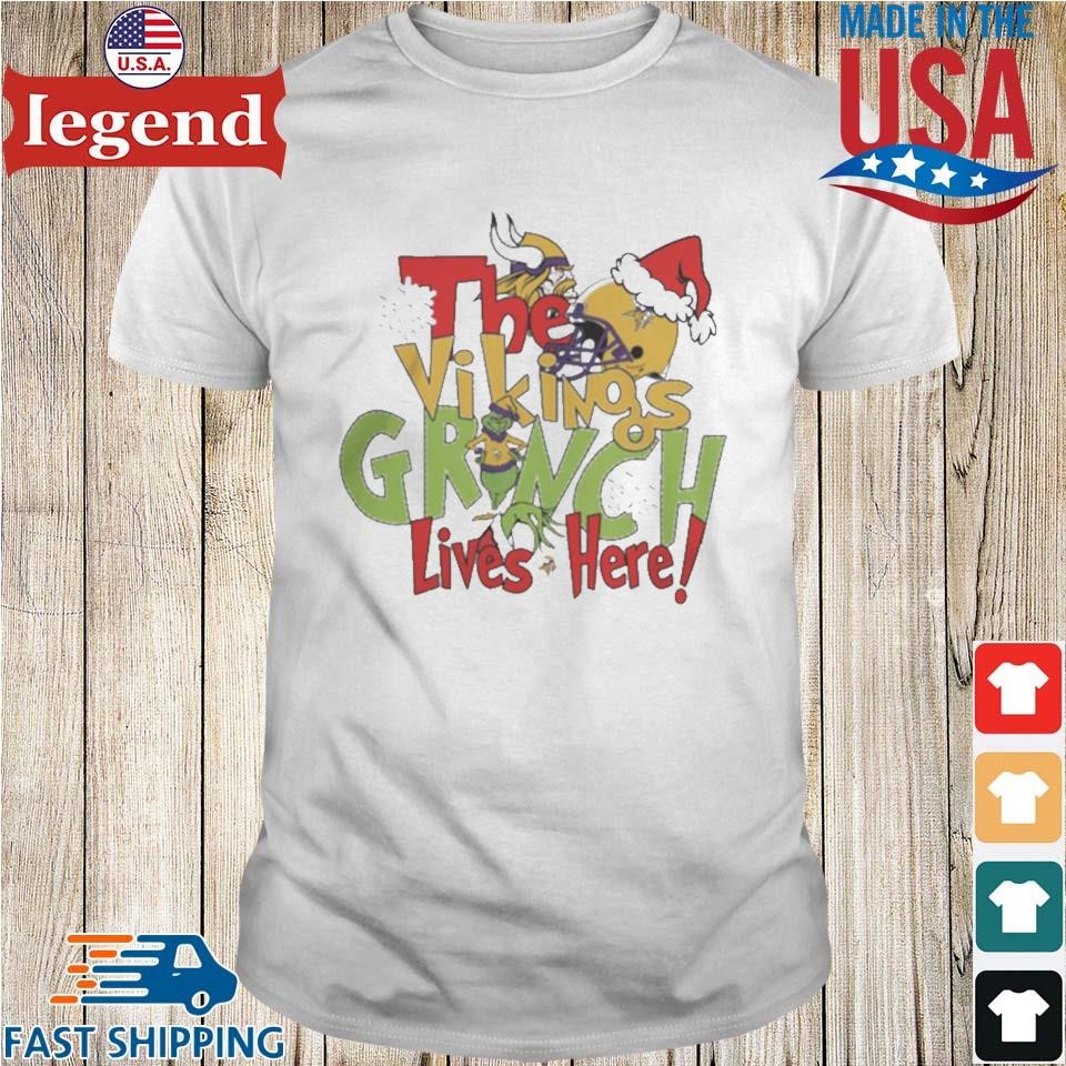 The Vikings Grinch Lives Here Christmas Sweater