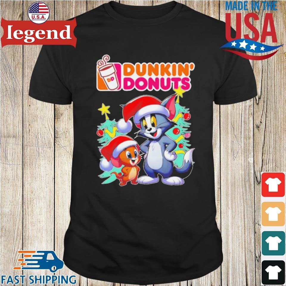 Tom And Jerry Santa Hat Dunkin’ Donuts Merry Christmas Shirt