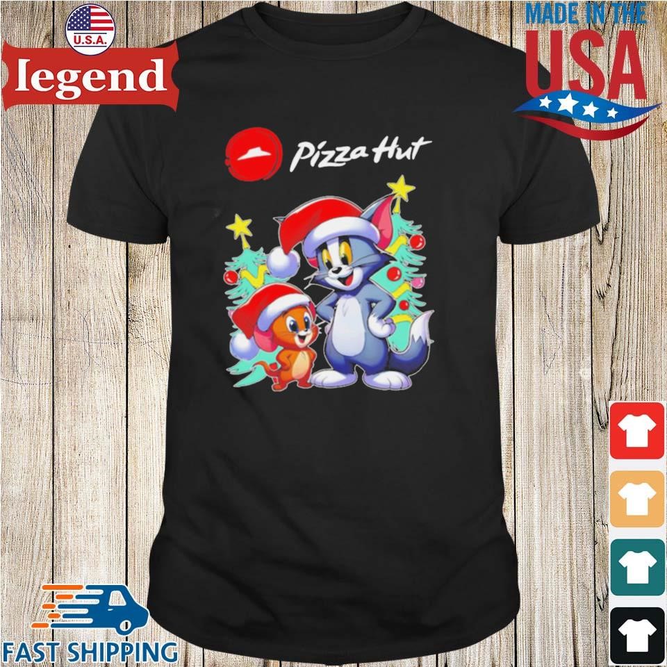 Tom And Jerry Santa Hat Pizza Hut Merry Christmas Shirt