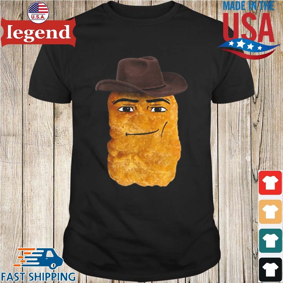 Tom Anonbirdd Wearing Cowboy Chicken Nugget Shirt