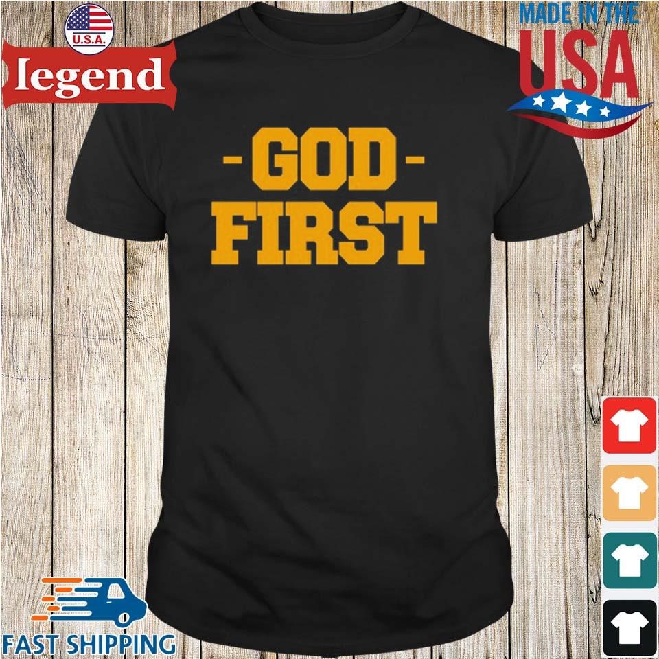 Tony Dungy Wearing God First Shirt