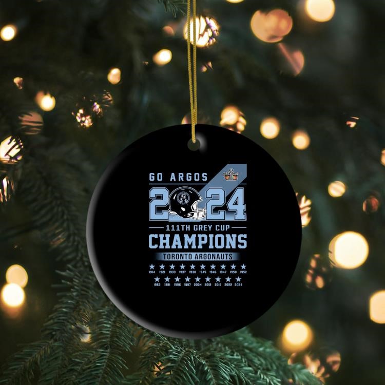 Toronto Argonauts Go Argos 2024 111th Grey Cup Champions Ornament