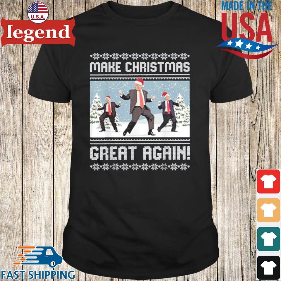 Trump Dancing Make Christmas Great Again Ugly Christmas 2024 Sweater