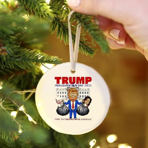 Trump Inauguration Day 2025 Time To Take OUt The Garbage Biden And Harris Ornament