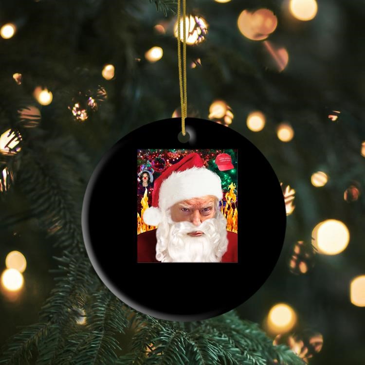 Trump Santa Mugshot 2024 Christmas Ornament