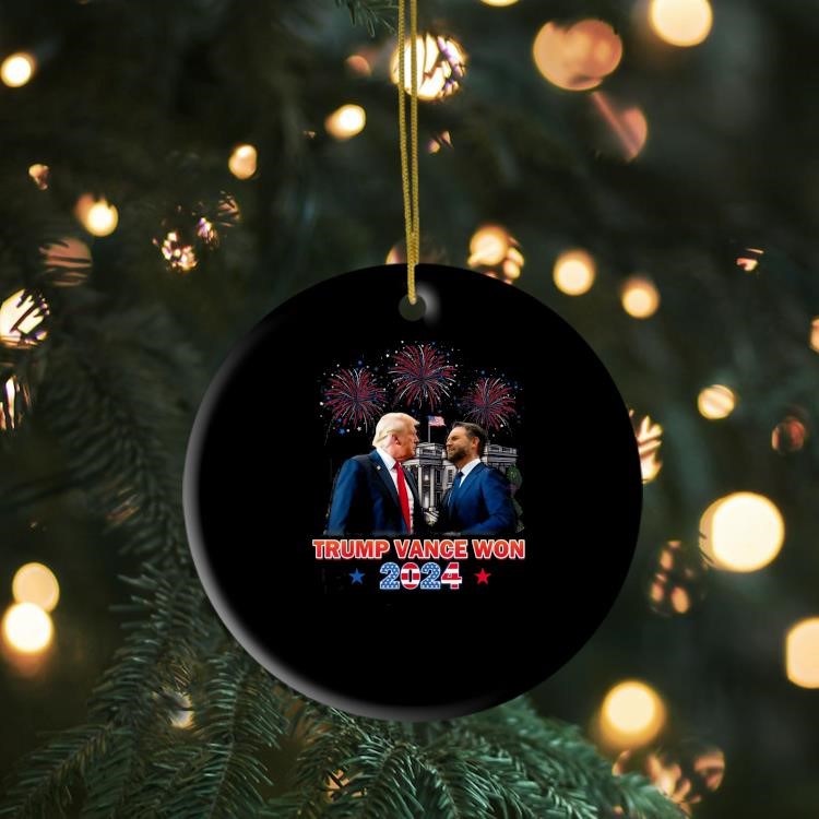 Trump Vance Won 2024 Election Victory White House Ornament