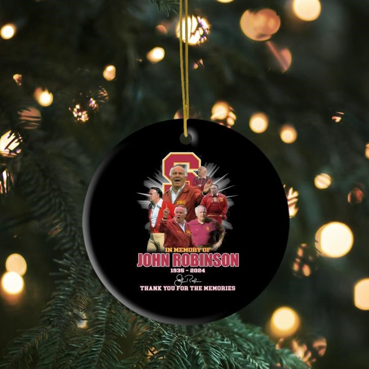 USC Trojans In Memory Of John Robinson 1935-2024 Thank You Signature Ornament