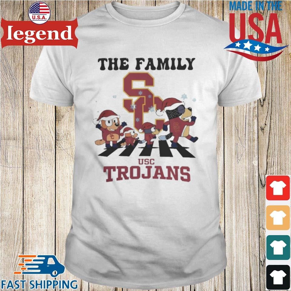 Usc Trojans X Family Bluey Merry Christmas 2024 Shirt