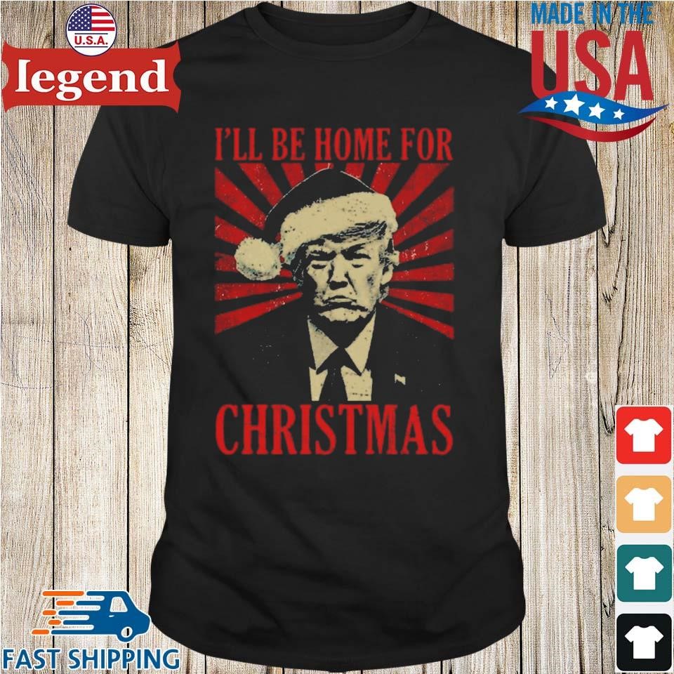 Vintage Trump Funny Humorous Trump I'll Be Home For Christmas Sweater