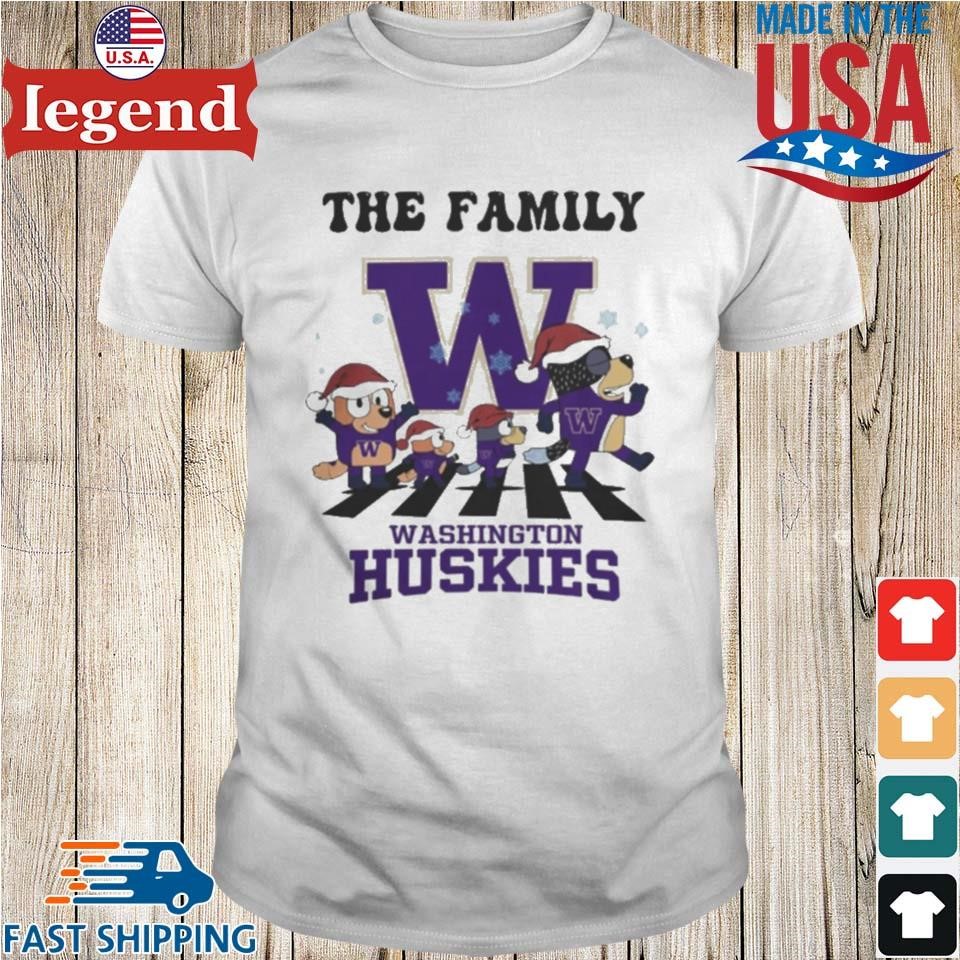 Washington Huskies X Family Bluey Merry Christmas 2024 Shirt