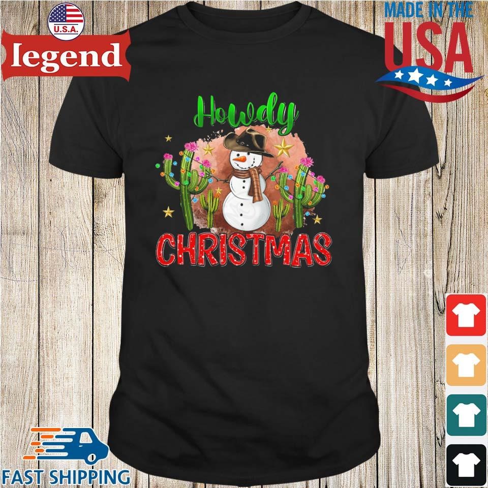 Western Howdy Christmas Snowman Cowboy Xmas Holiday 2024 Sweater