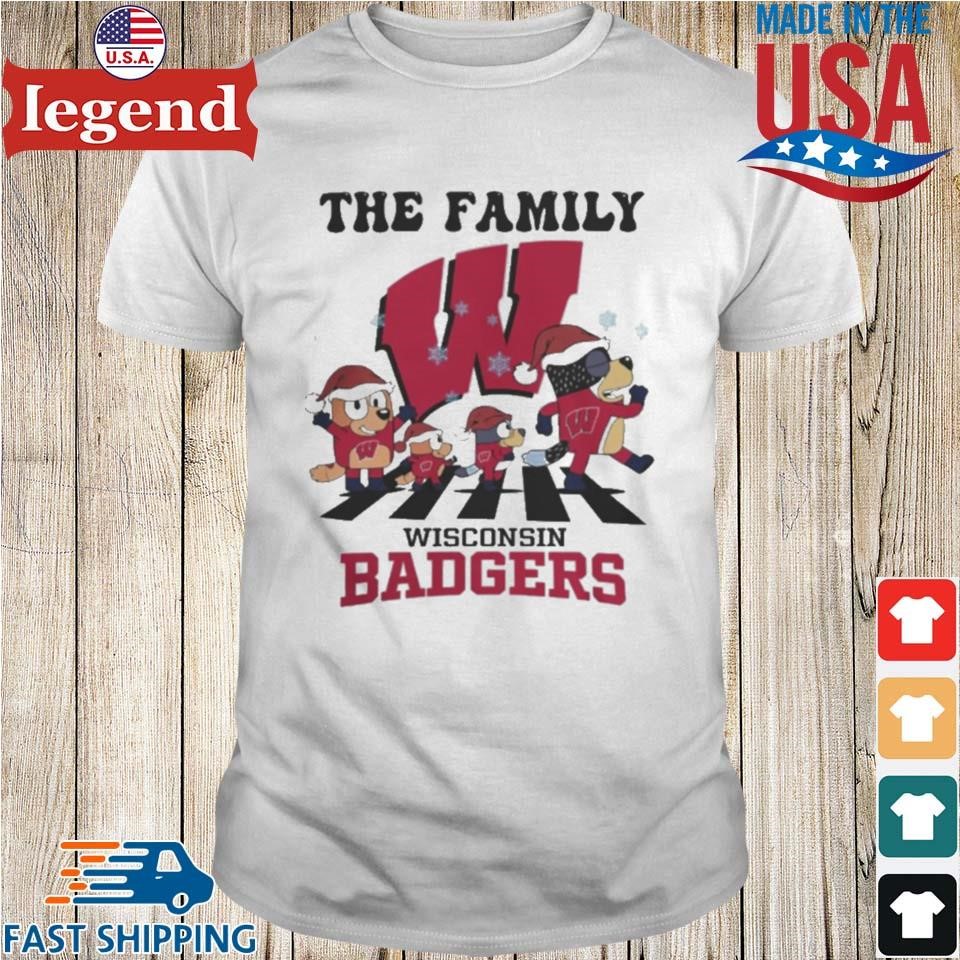 Wisconsin Badgers X Family Bluey Merry Christmas 2024 Shirt