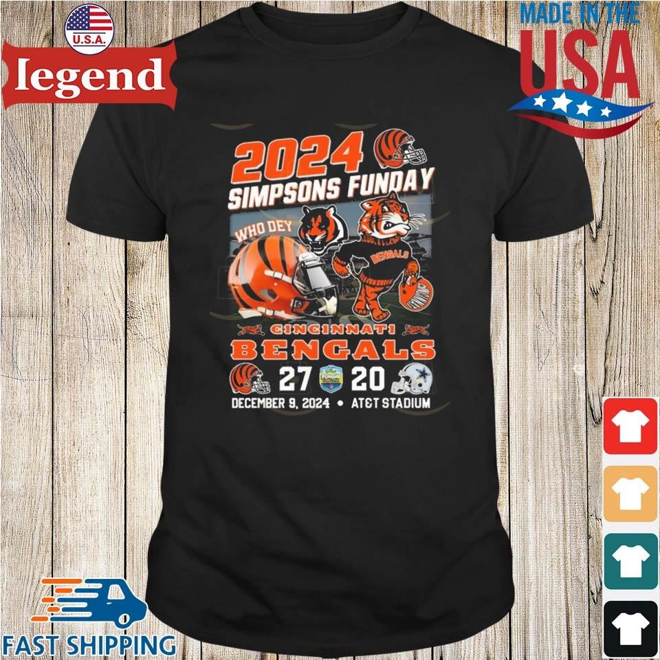 2024 Simpsons Funday Cincinnati Bengals 27-20 Dallas Cowboys December 9 2024 AT&T Stadium Shirt