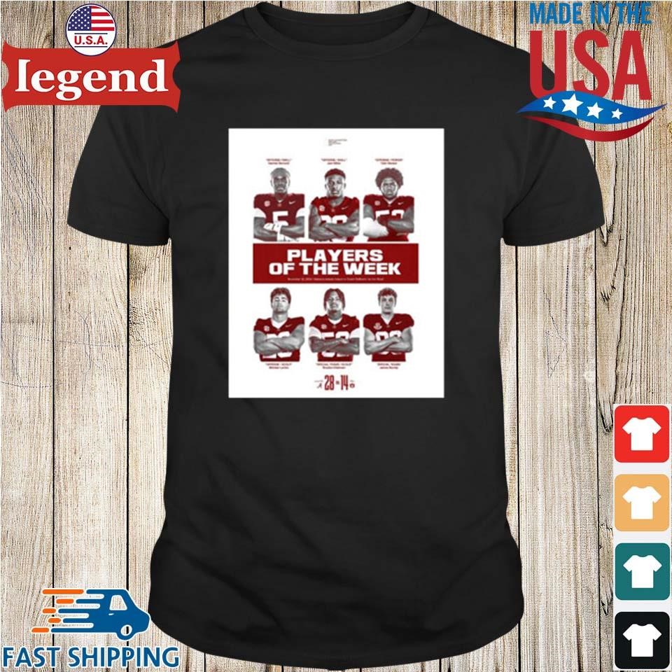 Alabama Crimson Tide Players Of The Week November 30 2024 Alabama Defeats Auburn In Coach DeBoer’s 1st Iron Bowl 28 – 14 Poster Shirt