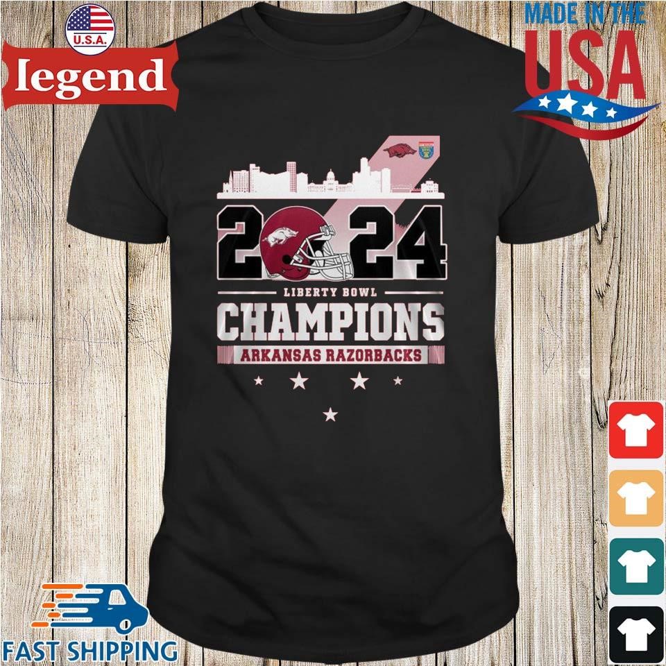 Arkansas Razorbacks Football Liberty Bowl 2024 Champs Skyline Shirt