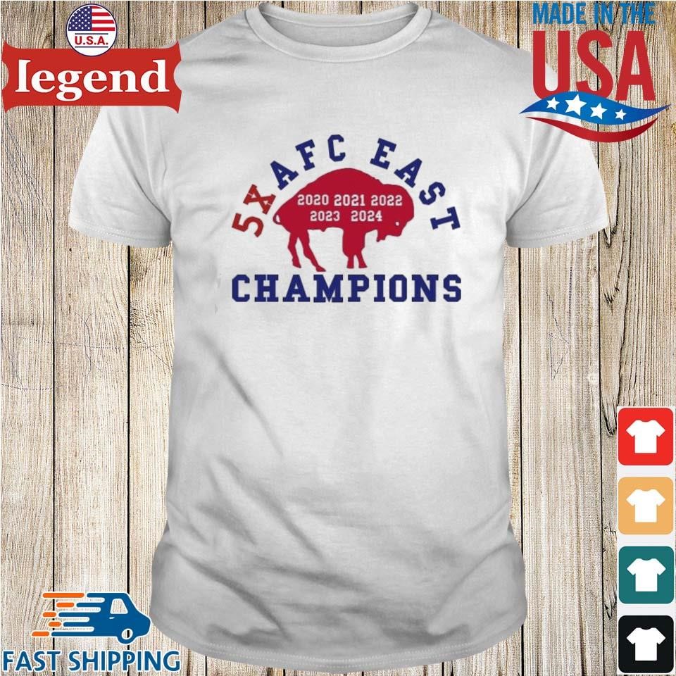 Buffalo Bills 5X AFC East Champions 2024 AFC East Division Champs Shirt