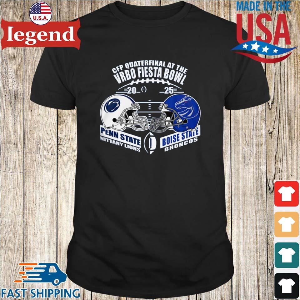 CFP Quarterfinal At The Vrbo Fiesta Bowl Penn State Nittany Lions Vs Boise State Broncos 2025 Helmet Shirt