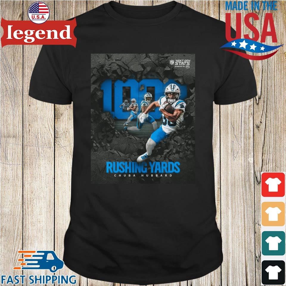 Carolina Panthers Rushing Yards Chuba Hubbard 1000 Yard Season Shirt