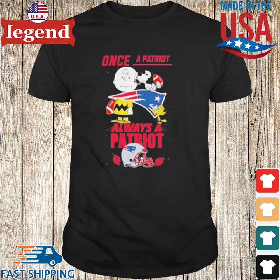 Charlie Brown Snoopy And Woodstock Once A Patriot Always A Patriots Helmet Shirt