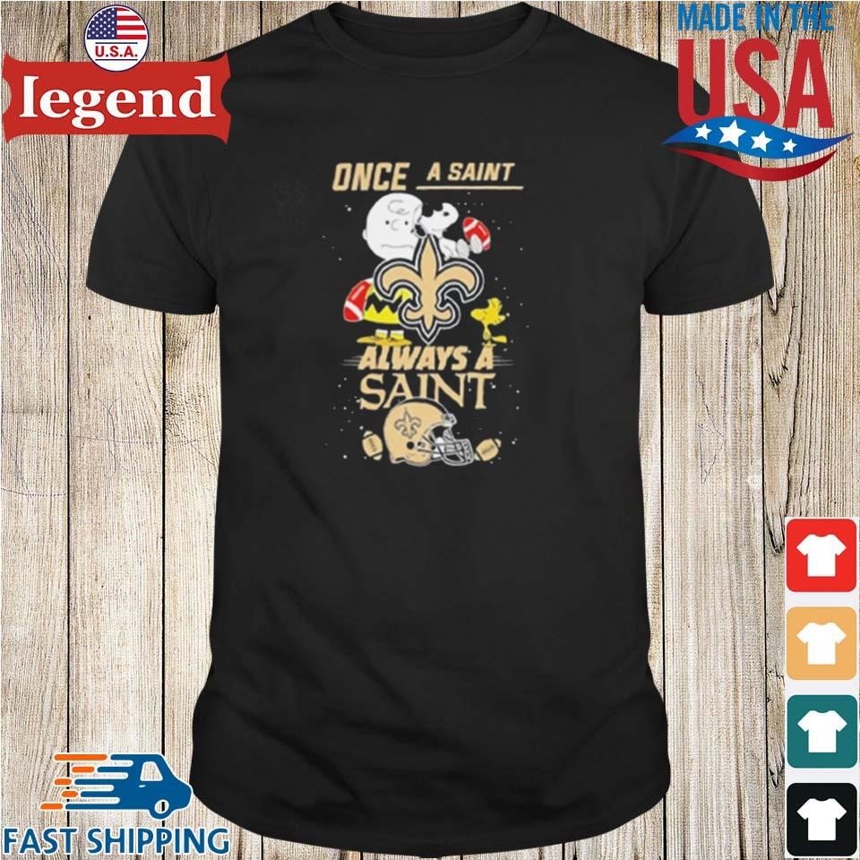 Charlie Brown Snoopy And Woodstock Once A Saint Always A Saints Helmet Shirt