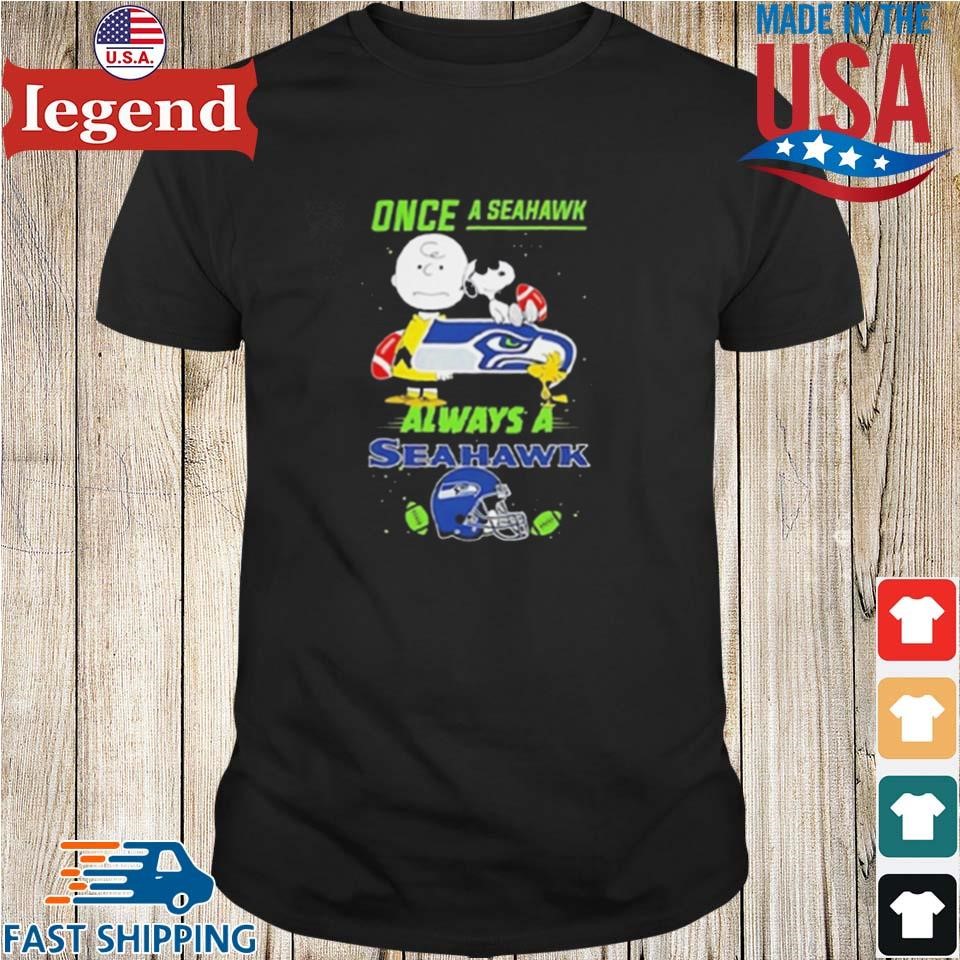 Charlie Brown Snoopy And Woodstock Once A Seattle Seahawks Always A Seattle Seahawks Helmet Shirt