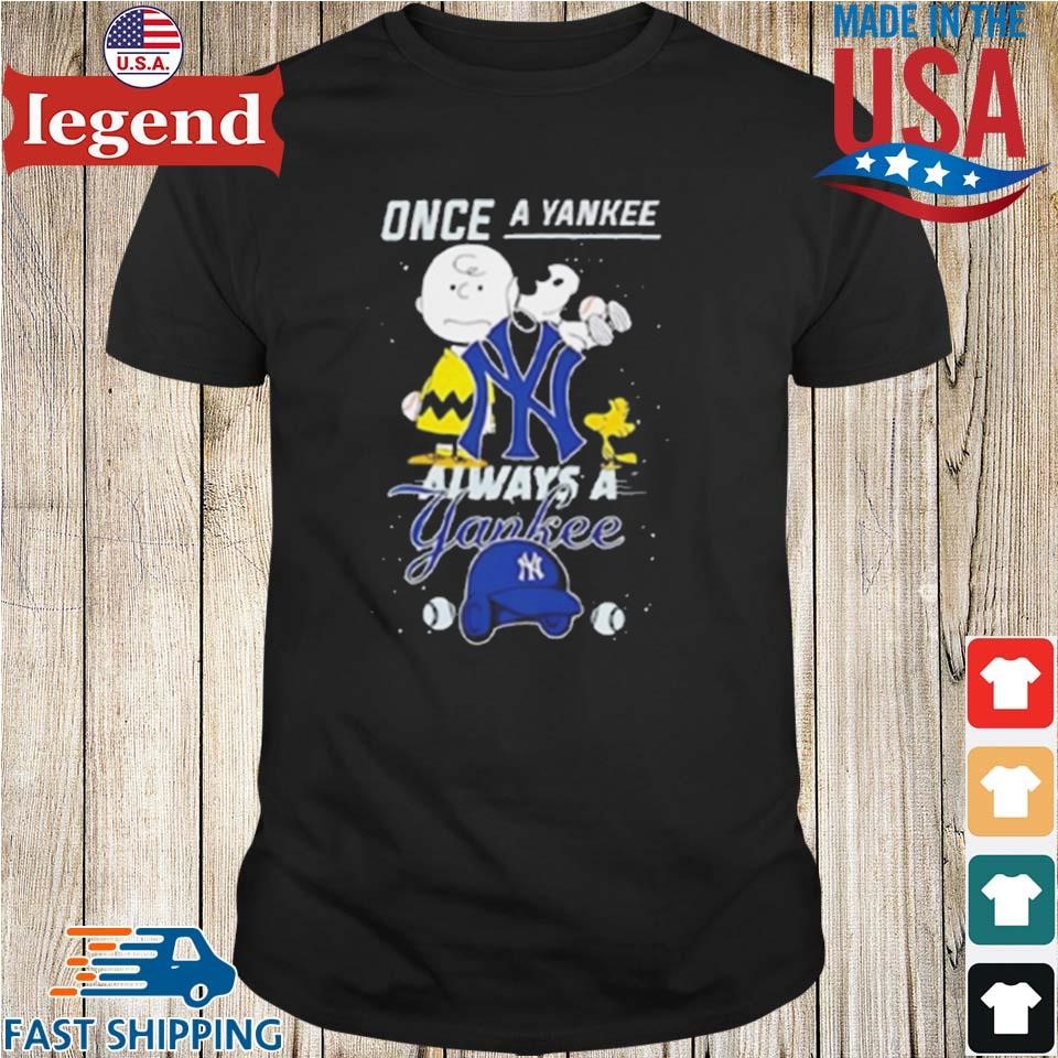 Charlie Brown Snoopy And Woodstock Once A Yankee Always A Yankee Helmet Shirt