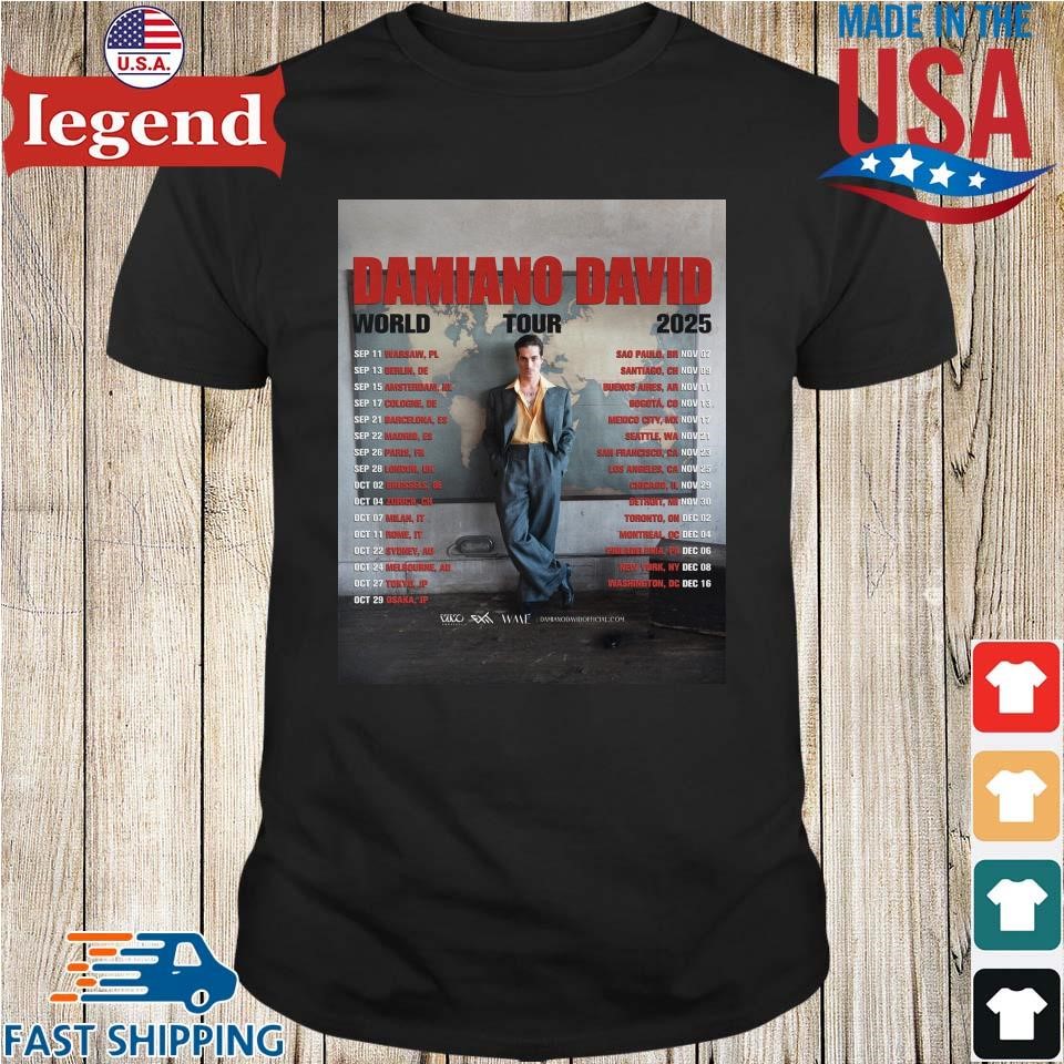 Damiano David Announce 2025 World Tour Shirt