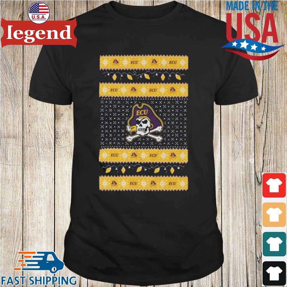 East Carolina Pirates Logo Ugly Christmas Light Shirt