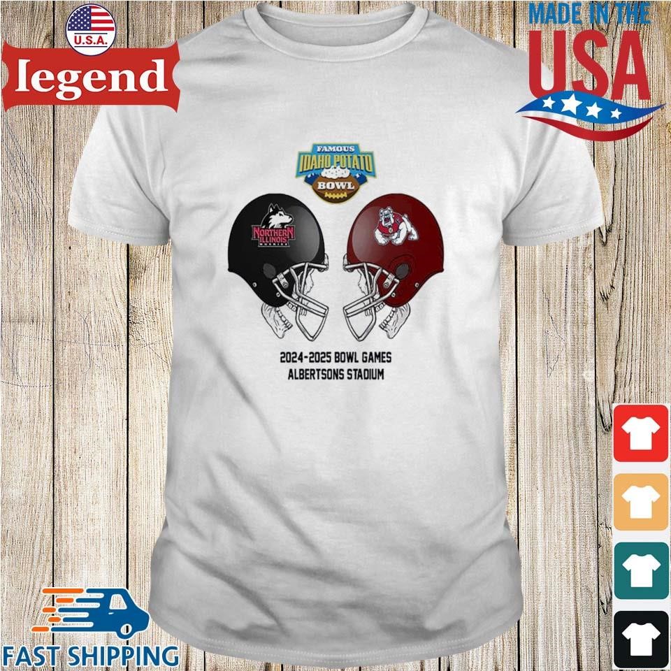 Famous Idaho Potato Bowl NCAA 2024-2025 Bowl Games Northern Illinois vs Fresno State At Albertsons Stadium Head To Head Shirt