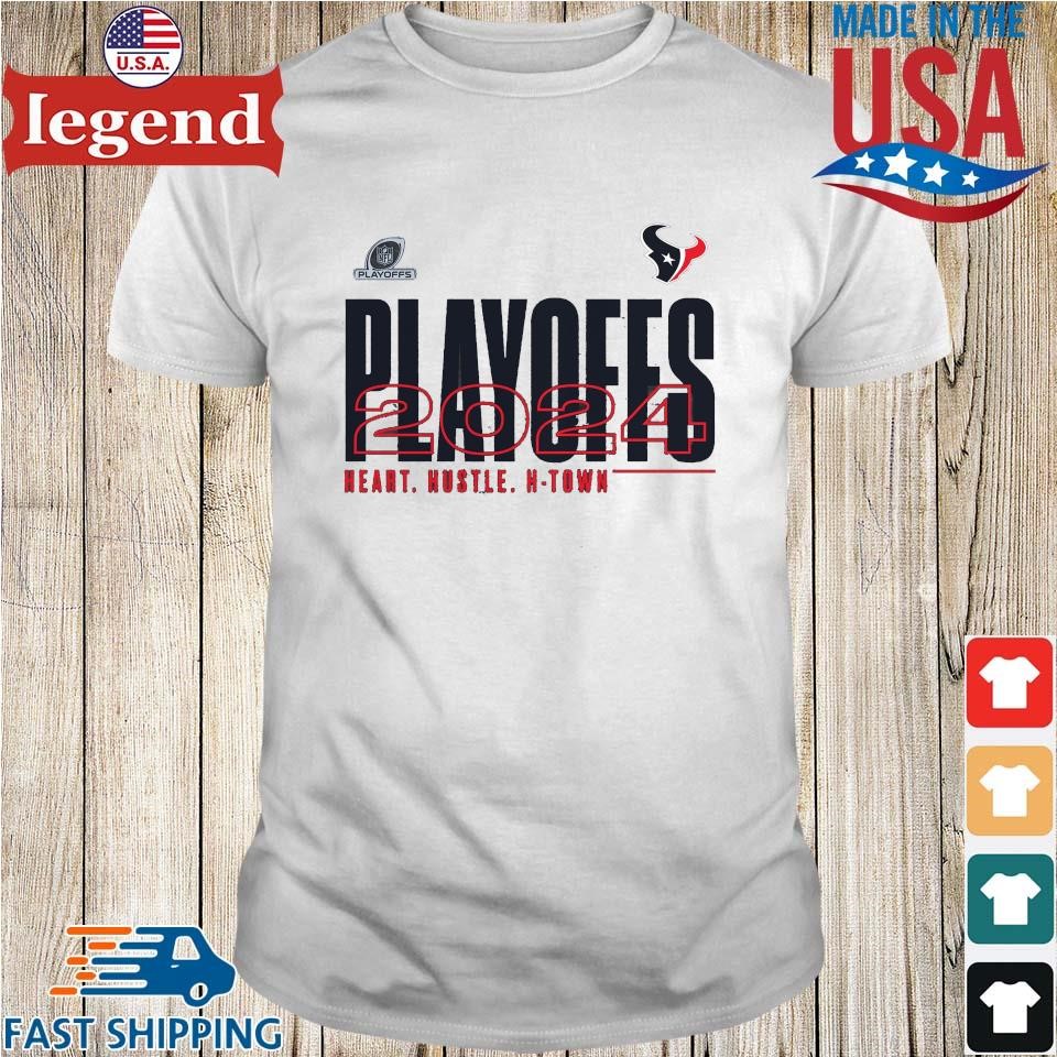 Houston Texans 2024 NFL Playoffs Heart Hustle H-Town Shirt