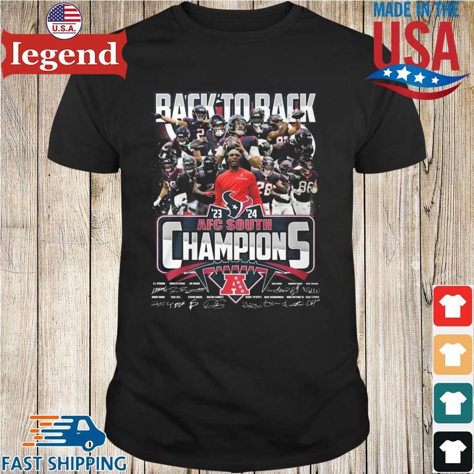 Houston Texans Back To Back 2023-2024 AFC South Champions Players Signatures Shirt