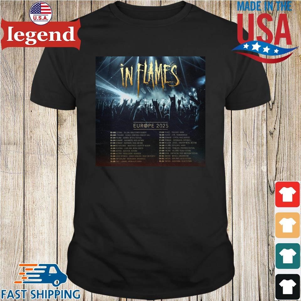 In Flames Europe 2025 Official Tour Shirt