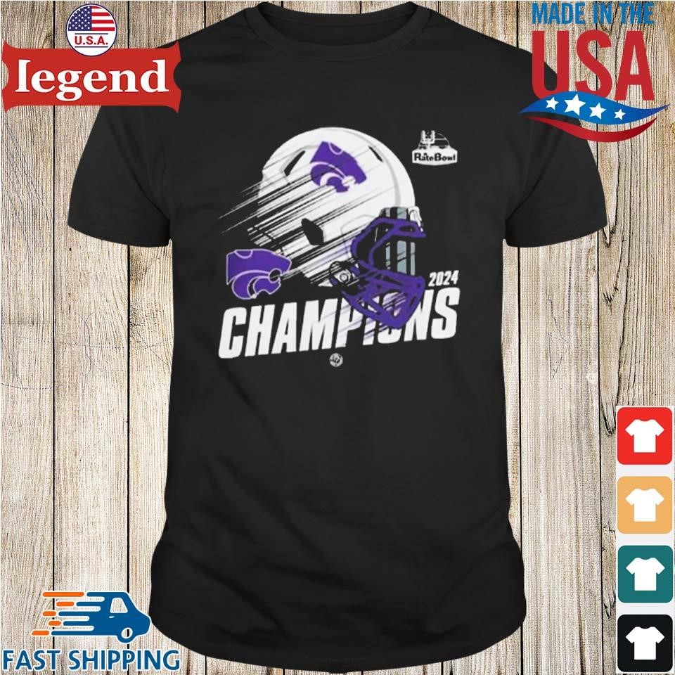 Kansas State Wildcats Rate Bowl Game Champions 2024 Helmet Logo NCAAF Bowl Games 2024-2025 Shirt