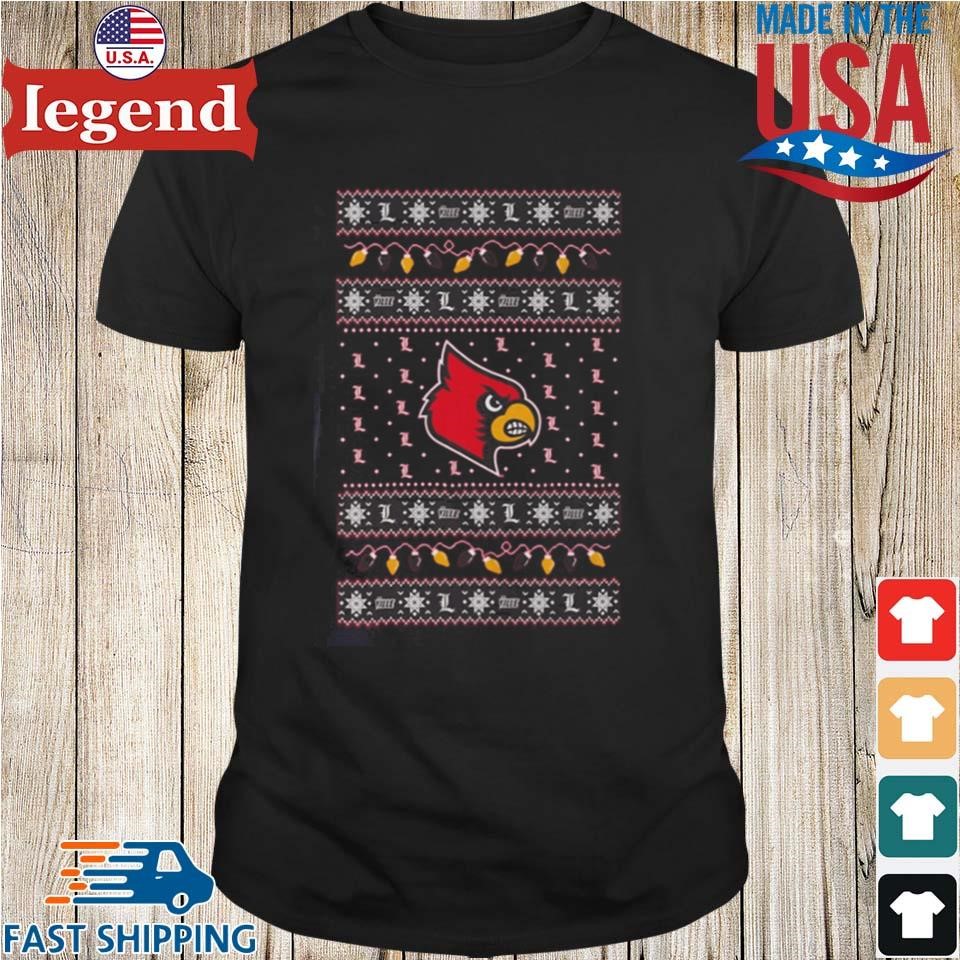 Louisville Cardinals Logo Ugly Christmas Light Shirt