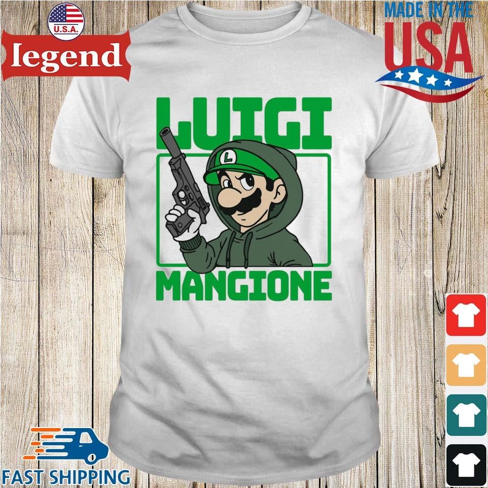 Luigi Mangione Super Mario Gun T-shirt