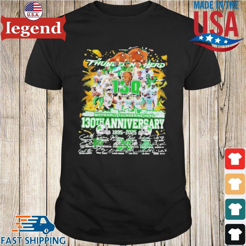 Marshall Thundering Herd The Herd 130th Anniversary 1895 2025 Signatures Shirt